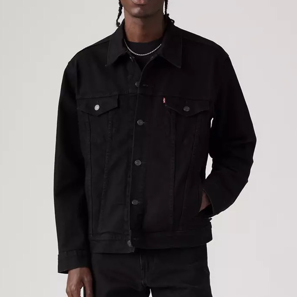 NWT Mens Levi’s Trucker Jacket Black Classic Jean Jacket Denim Jacket Size M